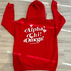 ALPHA CHI OMEGA Red Hoodie